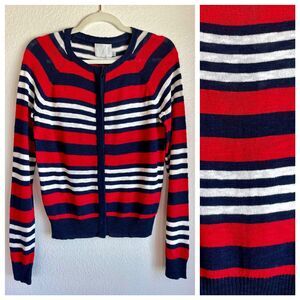 M by Michael Stars Women's Long Sleeve Raglan Cardigan in Tomato/Ship - Size M